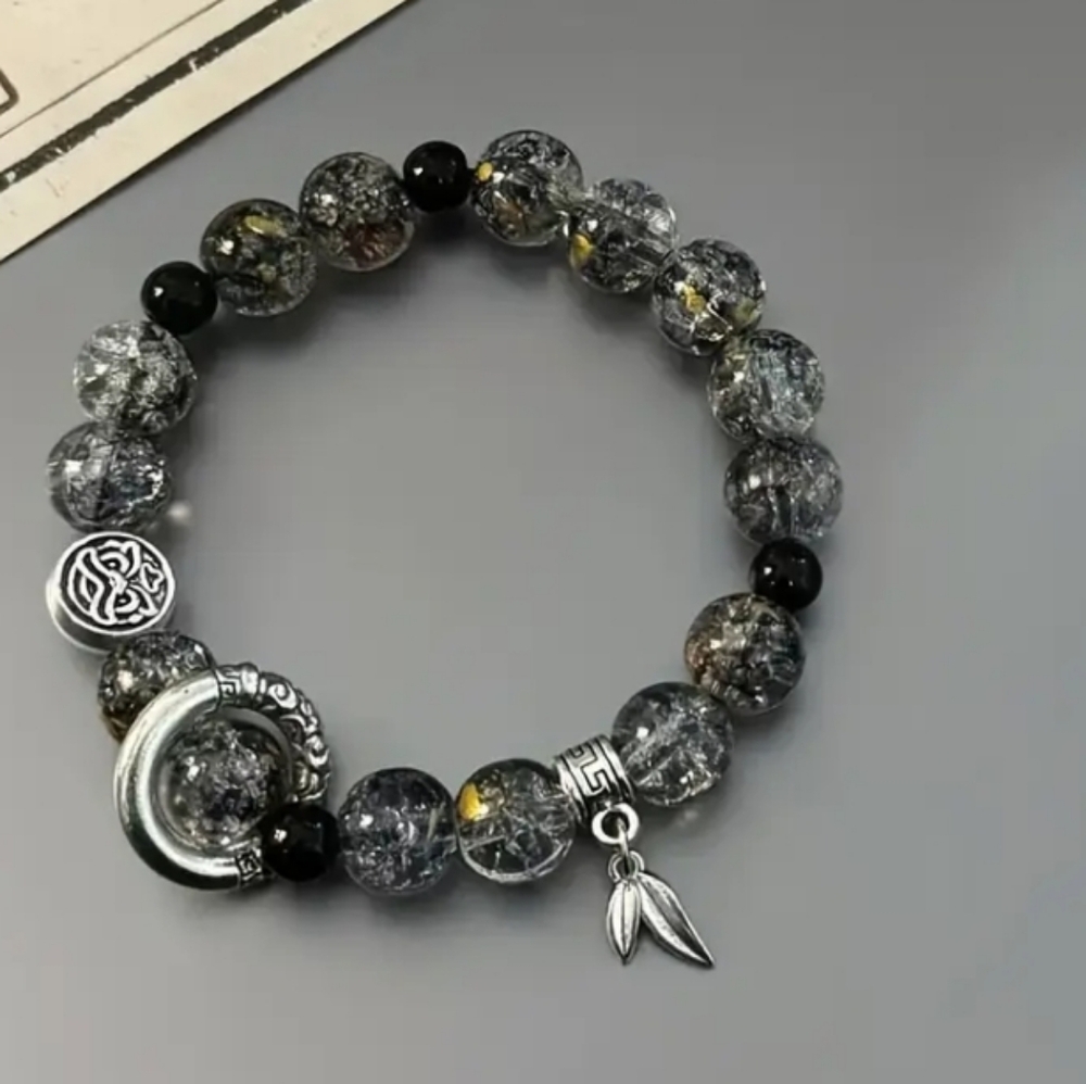 Sophisticated Black and Gray Beaded Bracelet